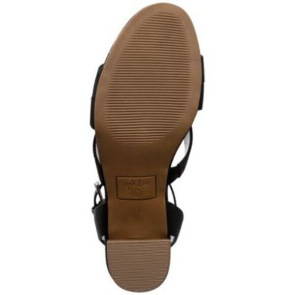 STYLE & COMPANY Womens Tan Black Sabinaa Round Toe Block Heel Heeled Sandal 11 M - Picture 4 of 4
